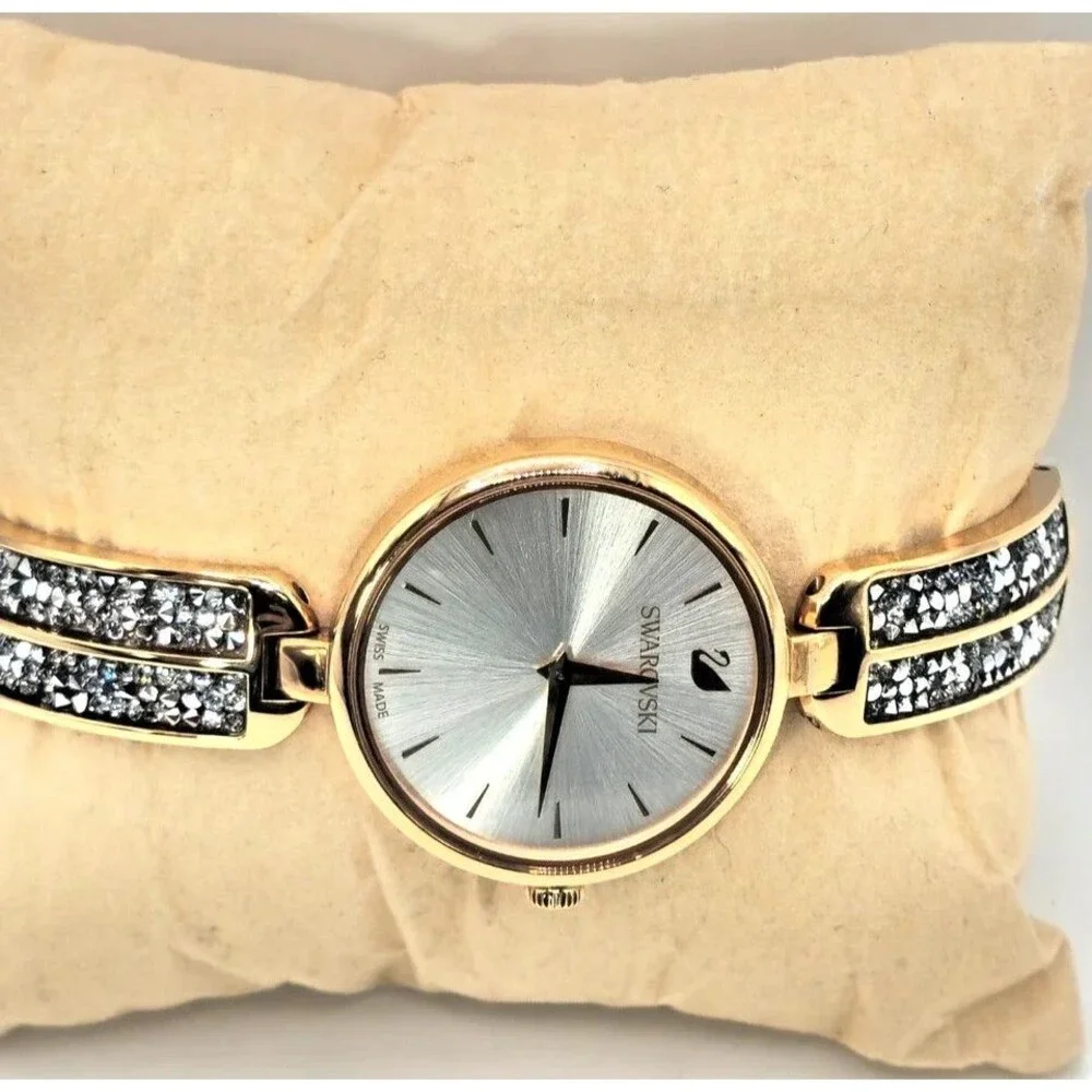 Swarovski Women’s Rose Gold Crystal Bracelet Watch Swiss Made Quartz Dress Watch